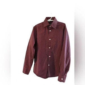 Kids Chaps Red and Blue Plaid Long Sleeve Button Down Dress Shirt Size 8